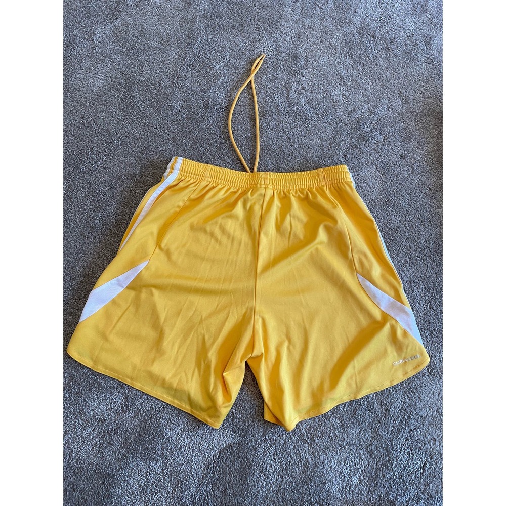 Yellow Adidas ClimaCool Shorts with Drawstrings—Size S